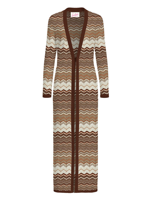 MC2 Saint barth TONIA cardigan lungo in maglia sea wave