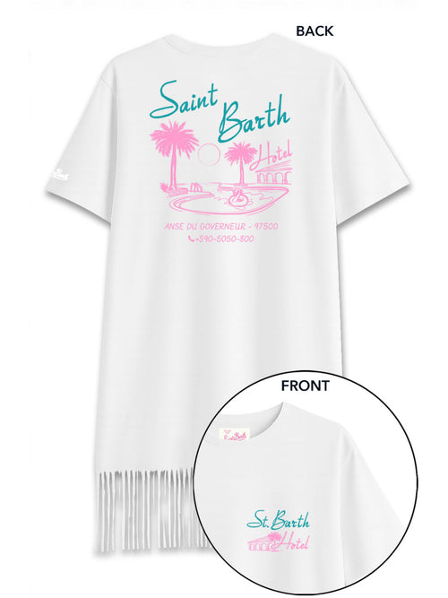 MC2 Saint barth SEREIA abito con frange da donna bianco
