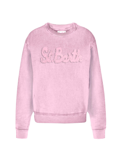 MC2 Saint barth STARDUST felpa in cotone logata da donna rosa