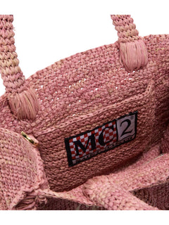 MC2 saint barth borsa Volant mini in raffia da donna rosa