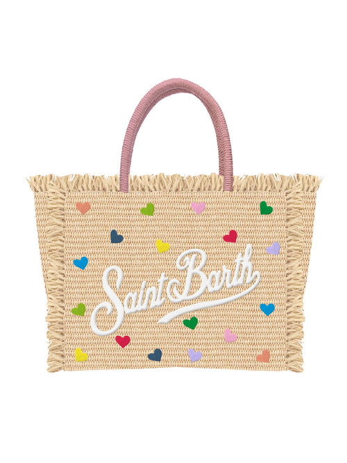 MC2 Saint barth Borsa Colette straw effetto paglia da donna mini hearts