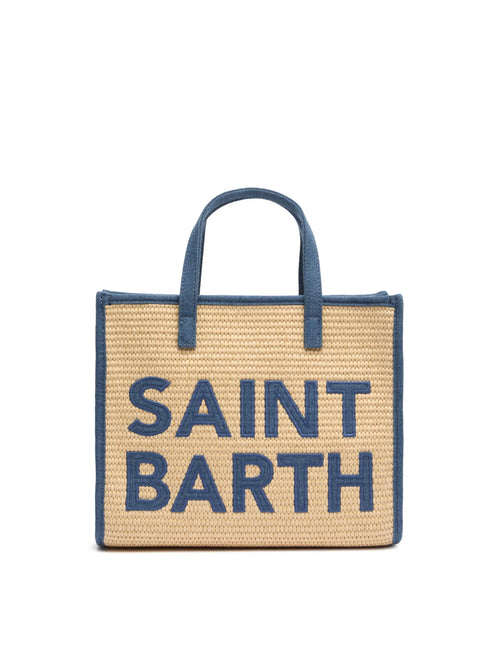 MC2 Saint barth borsa a mano Vivian midi effetto paglia da donna blu