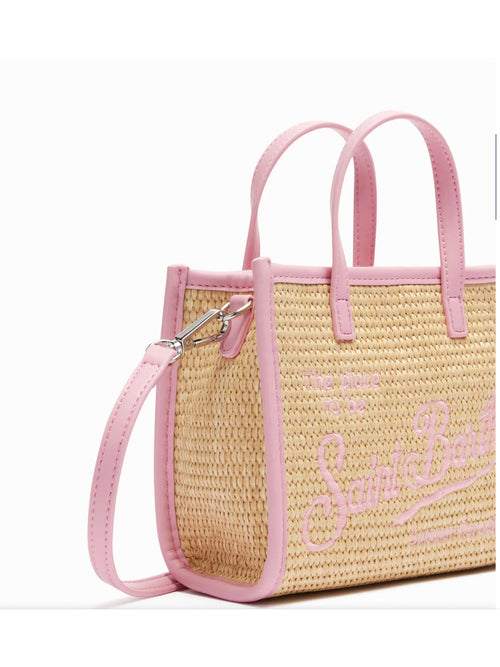 MC2 Saint barth VIVIAN MINI borsa effetto paglia da donna beige
