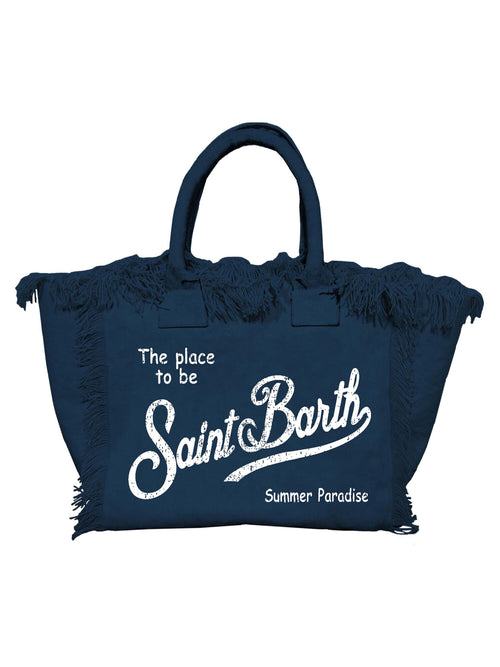 MC2 Saint barth borsa a spalla vanity in canvas da donna blue navy