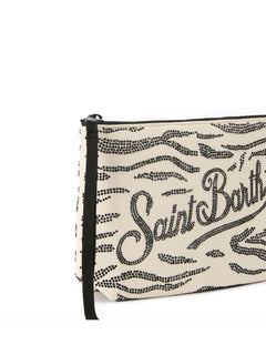 MC2 Saint barth ALINE STRASS pochette da donna bianco