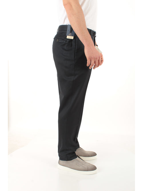 Santaniello ARECHI pantalone con pinces da uomo nero