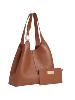 Coccinelle c-easy large borsa da donna in pelle cognac
