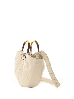 Coccinelle Shell bag in pelle pearl da donna
