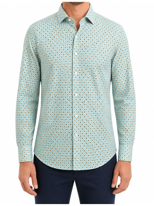 Fedeli camicia fantasia da uomo celeste