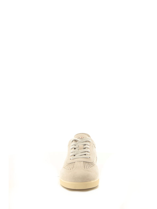 Kiton sneakers in pelle scamosciata da uomo ghiaccio