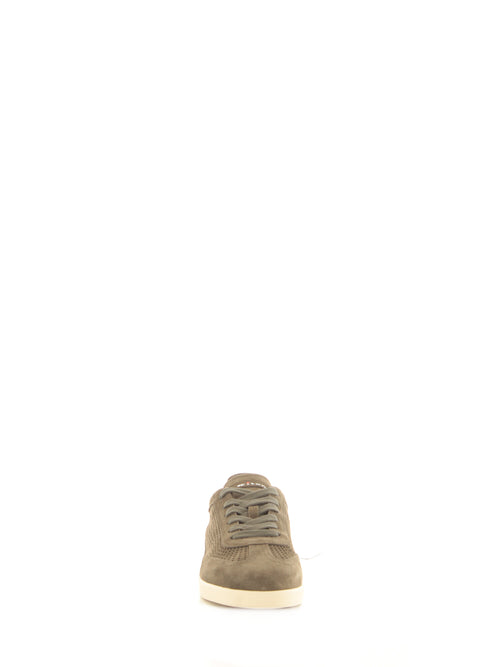 Kiton sneaker in pelle scamosciata da uomo verde