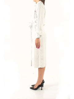 Patrizia Pepe Abito chemisier lungo in denim leggero da donna super bleach tencel