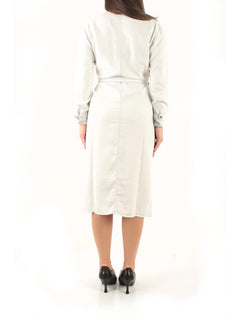 Patrizia Pepe Abito chemisier lungo in denim leggero da donna super bleach tencel