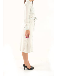 Patrizia Pepe Abito chemisier lungo in denim leggero da donna super bleach tencel