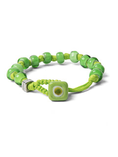 Aua bracciale vetro verde unisex, VERDE PRATO
