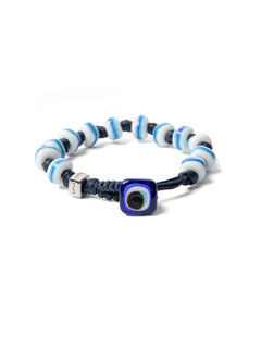 Aua bracciale vetro bianco/azzurro unisex, CAPRAIA
