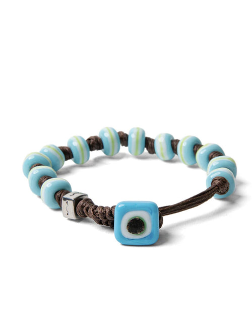Aua bracciale vetro MARRONE/AZZURRO unisex, SIROLO