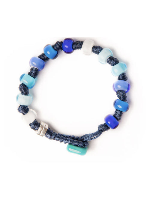 Aua bracciale vetro blu/bianco unisex,PALAU