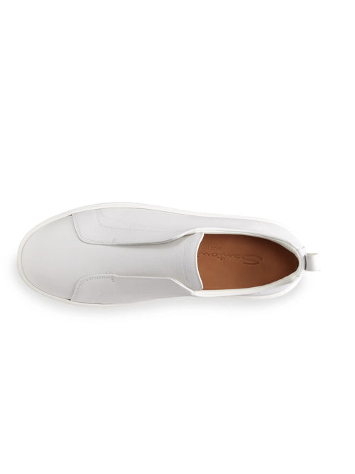 Santoni Sneaker slip-on in pelle da uomo bianca