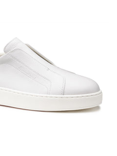 Santoni Sneaker slip-on in pelle da uomo bianca