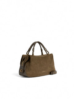 Coccinelle borsa Lizzie small da donna in suede fango