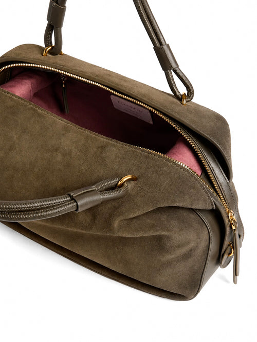 Coccinelle borsa Lizzie small da donna in suede fango