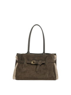 Coccinelle Sabine large borsa da donna in suede fango