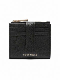 Coccinelle portafoglio metallic medium da donna noir in pelle