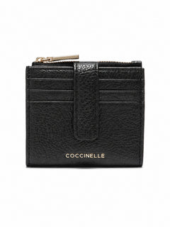 Coccinelle portafoglio metallic medium da donna noir in pelle