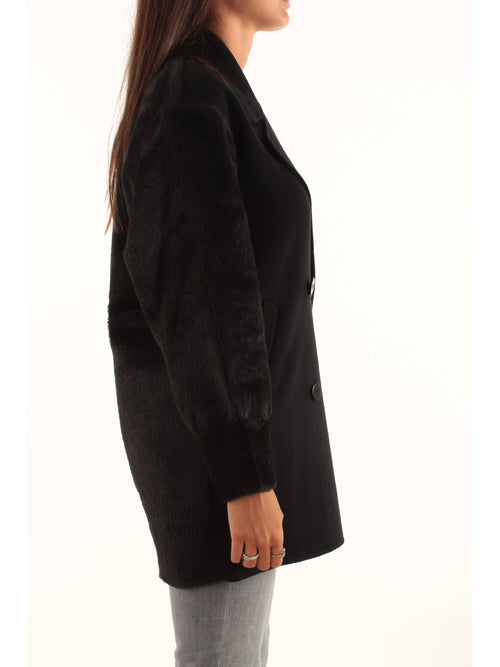 Twinset caban in panno da donna nero