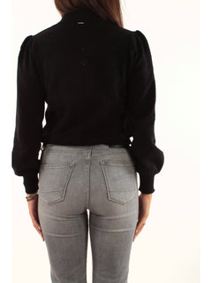 Twinset polo con trafori da donna nero