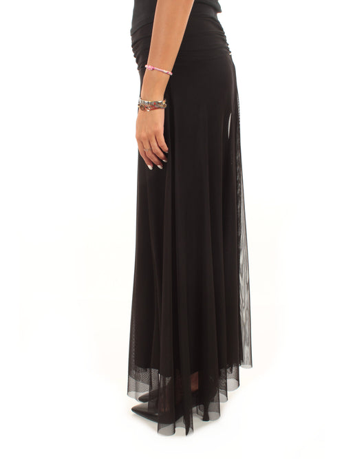 Twinset gonna lunga morbida da donna nero