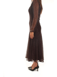 Twinset abito lungo da donna deep brown