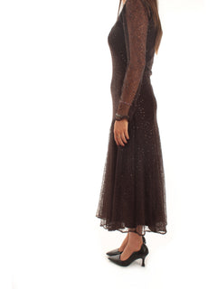 Twinset abito lungo da donna deep brown