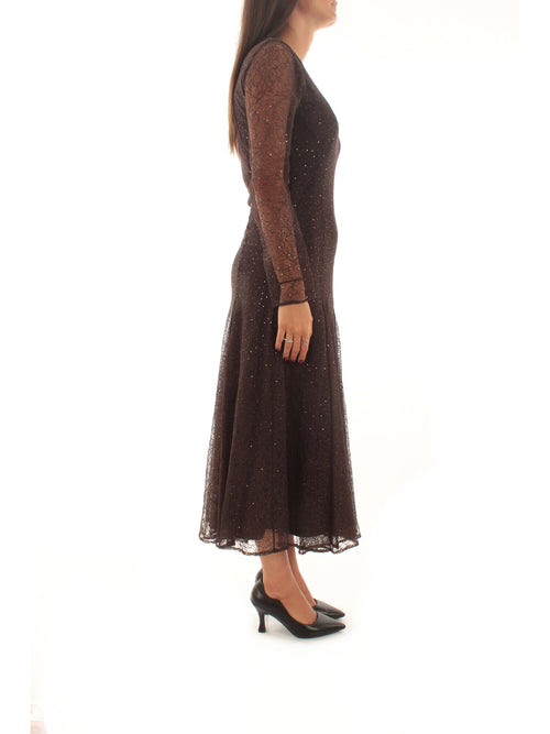Twinset abito lungo da donna deep brown