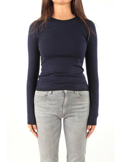 Twinset maglia rasata da donna blu