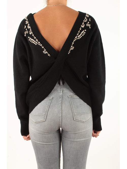 Circus Hotel maglia con schiena scollata da donna nero