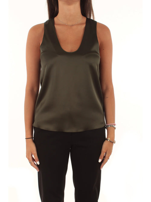 Patrizia Pepe top in raso da donna green
