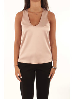 Patrizia Pepe top in raso da donna talco rose