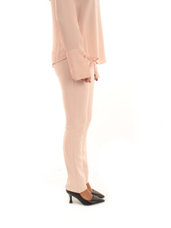 Patrizia Pepe Pantaloni slim in crêpe stretch da donna talco rose