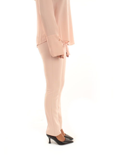 Patrizia Pepe Pantaloni slim in crêpe stretch da donna talco rose