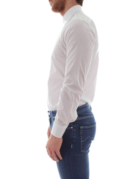 Borriello camicia slim sartoriale da uomo bianca, 1401