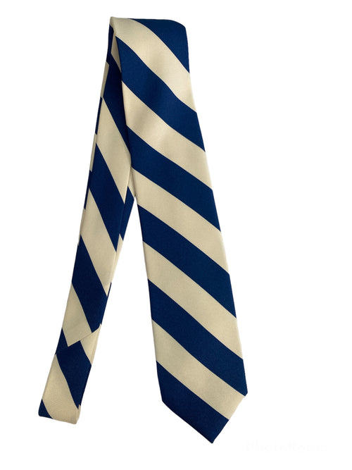 Barba cravatta 7 pieghe da uomo panna/blu