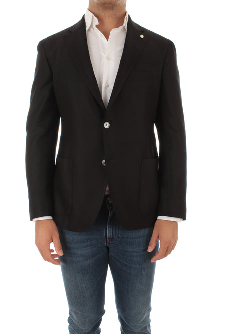 Luigi Bianchi Mantova giacca blazer nero da uomo,2403 24529