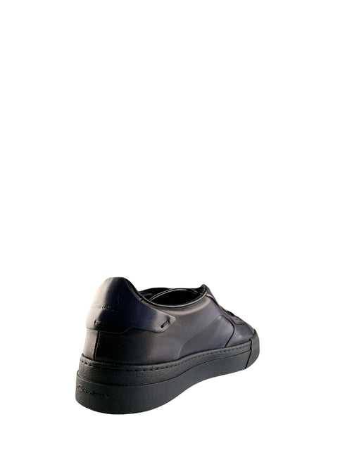 Santoni scarpa sneakers in pelle blu da uomo,MBGT21554TOCRGONU60