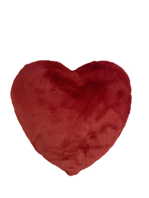 MaryPlaid cuscino a forma di cuore in caldo pile burgundy,6M94578