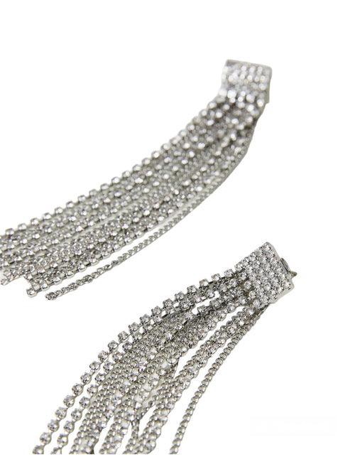 Twinset orecchini pendenti con frange di strass crystal da donna argento crystal