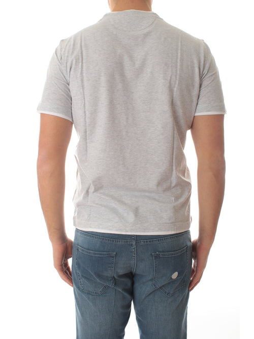 Fedeli T-shirt in jersey effetto melange da uomo grigio