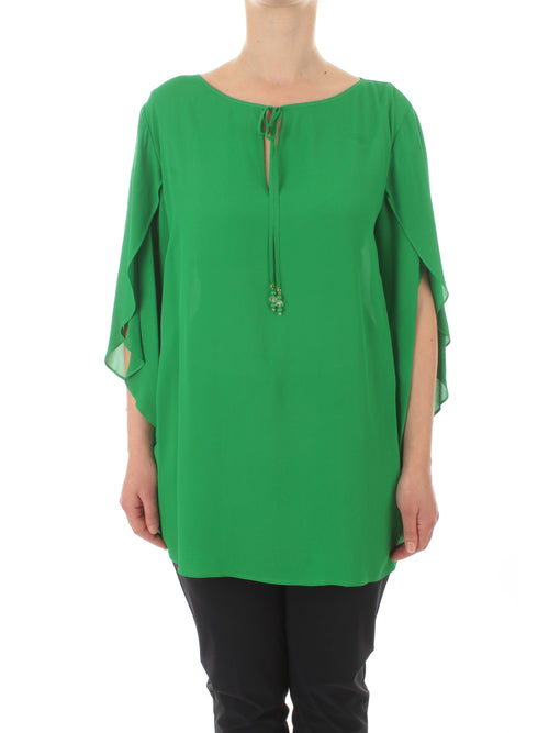 Luisa Viola blusa in crêpe de chine da donna verde