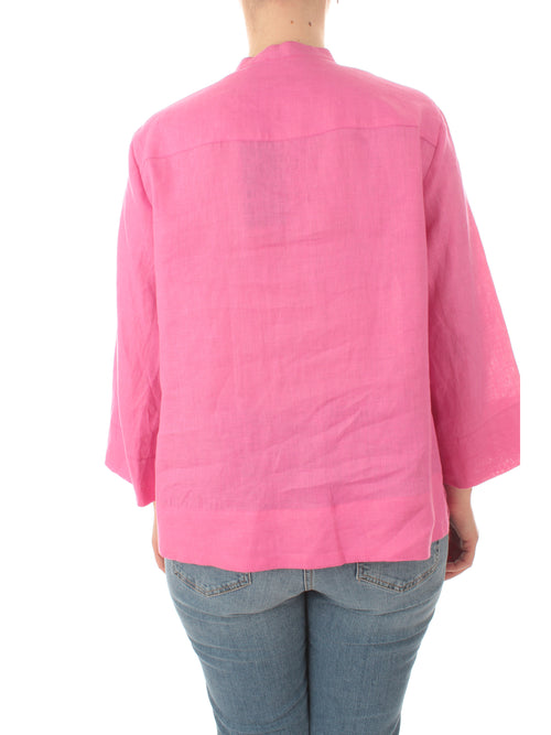 Elena Mirò camicia in lino da donna rosa